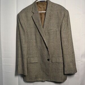 American Living Mens Plaid Blazer Jacket Silk Wool Blend‎ Sport Coat 44S